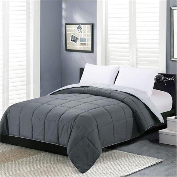 Comforters Queen Size - Grey Duvet Insert Down Alternative Bed Queen Comforter - Picture 7 of 7